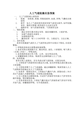 气管插管阻塞应急预案