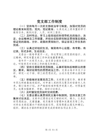 党支部工作制度