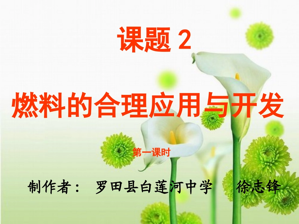 课题2《燃料的合理利用与开发》1_第1页