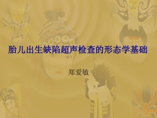 胎儿出生缺陷超声检查的形态学基础