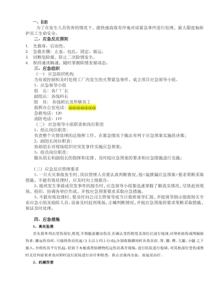 人员伤害应急预案