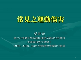 常见之运动伤害