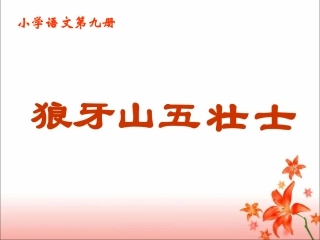 《狼牙山五壮士》教学课件2