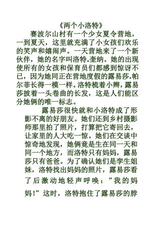 儿童小说两个小洛特