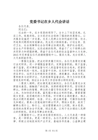 党委书记在乡人代会讲话 (2)