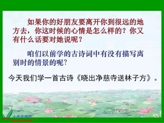 （教科版）三年级语文上册课件13古诗三首-晓出净慈寺送林子方2