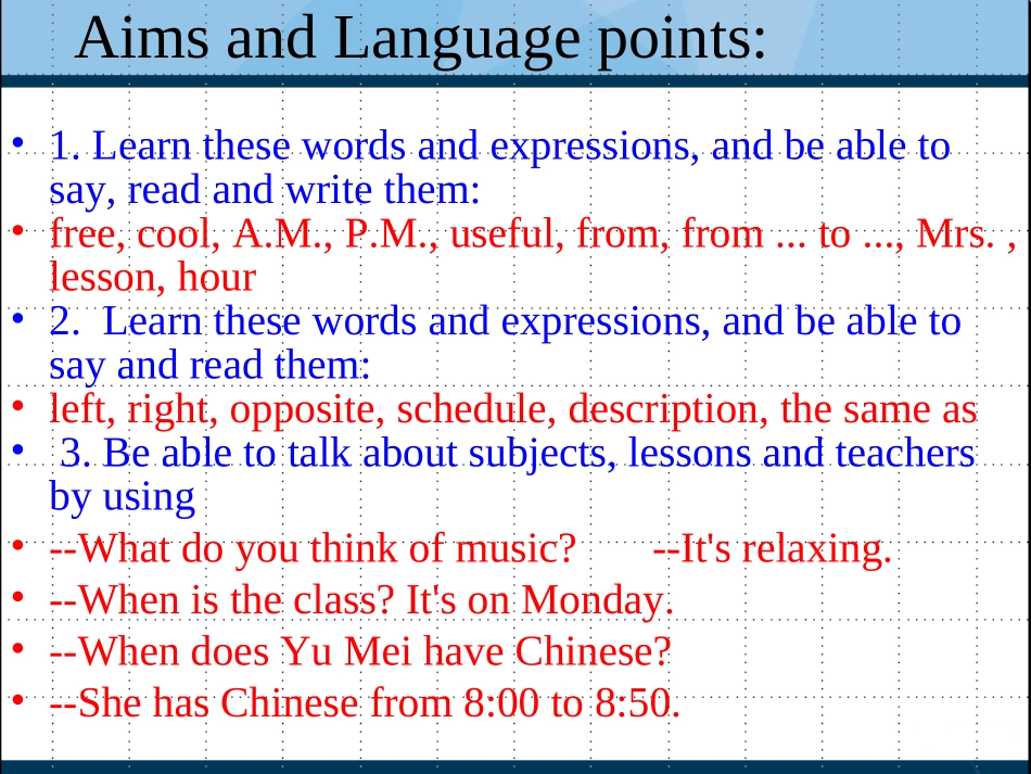 （2012年秋季）四川省宜宾市七年级上册英语《Unit9Myfavoritesubjectisscience》课件3（人教新目标）_第2页