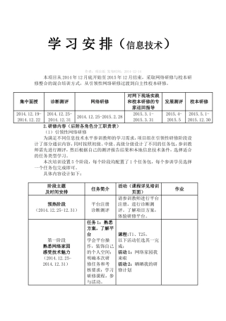 继续教育(学习安排)