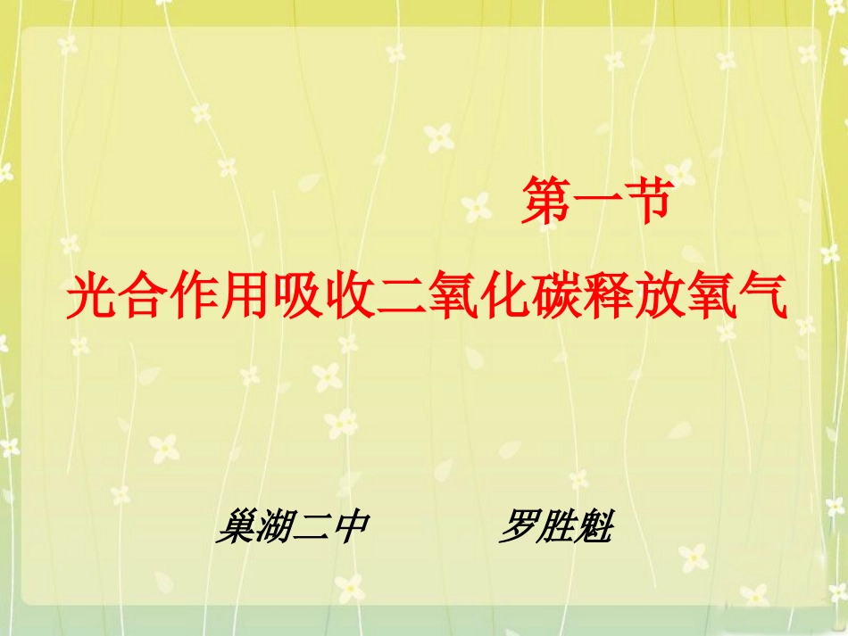 《光合作用吸收二氧化碳释放氧气》课件4_第1页