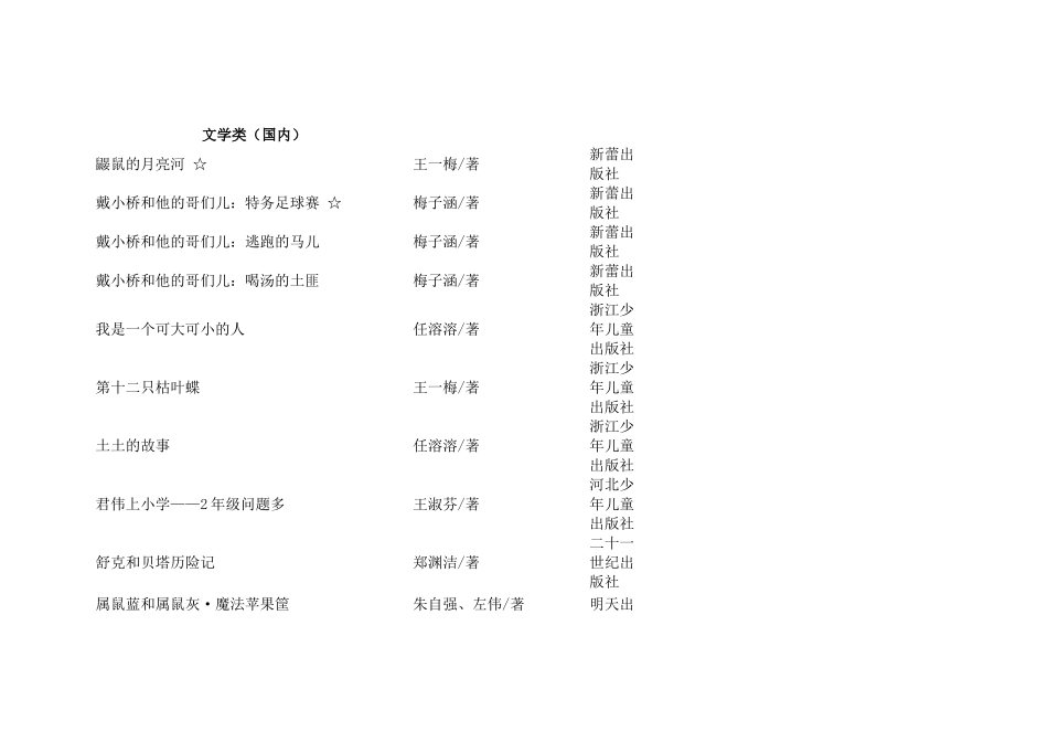 亲近母语儿童阅读推荐书目(2年级)_第3页