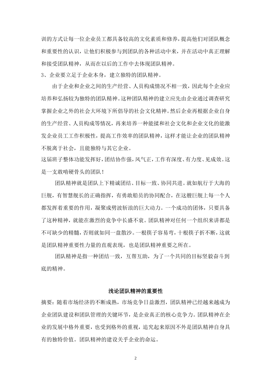浅谈团队精神的重要性_第2页