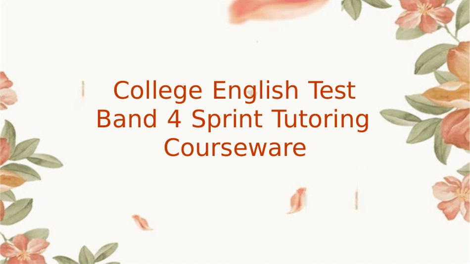 大学英语四级冲刺辅导课件_第1页