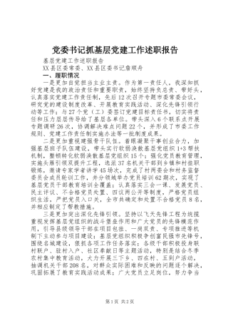 党委书记抓基层党建工作述职报告 (3)