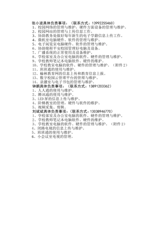 有关数字化校园管理人分工