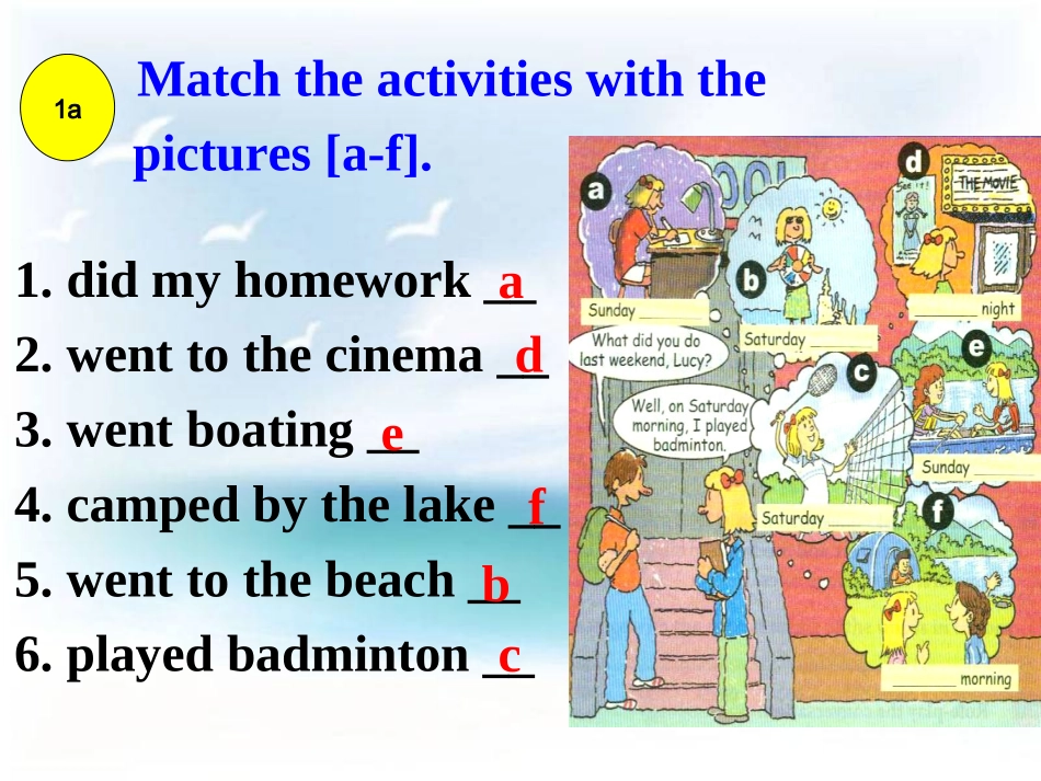 2013年新人教版七年级英语下册《Unit_12_What_did_you_do_last_weekend》A课件_第3页