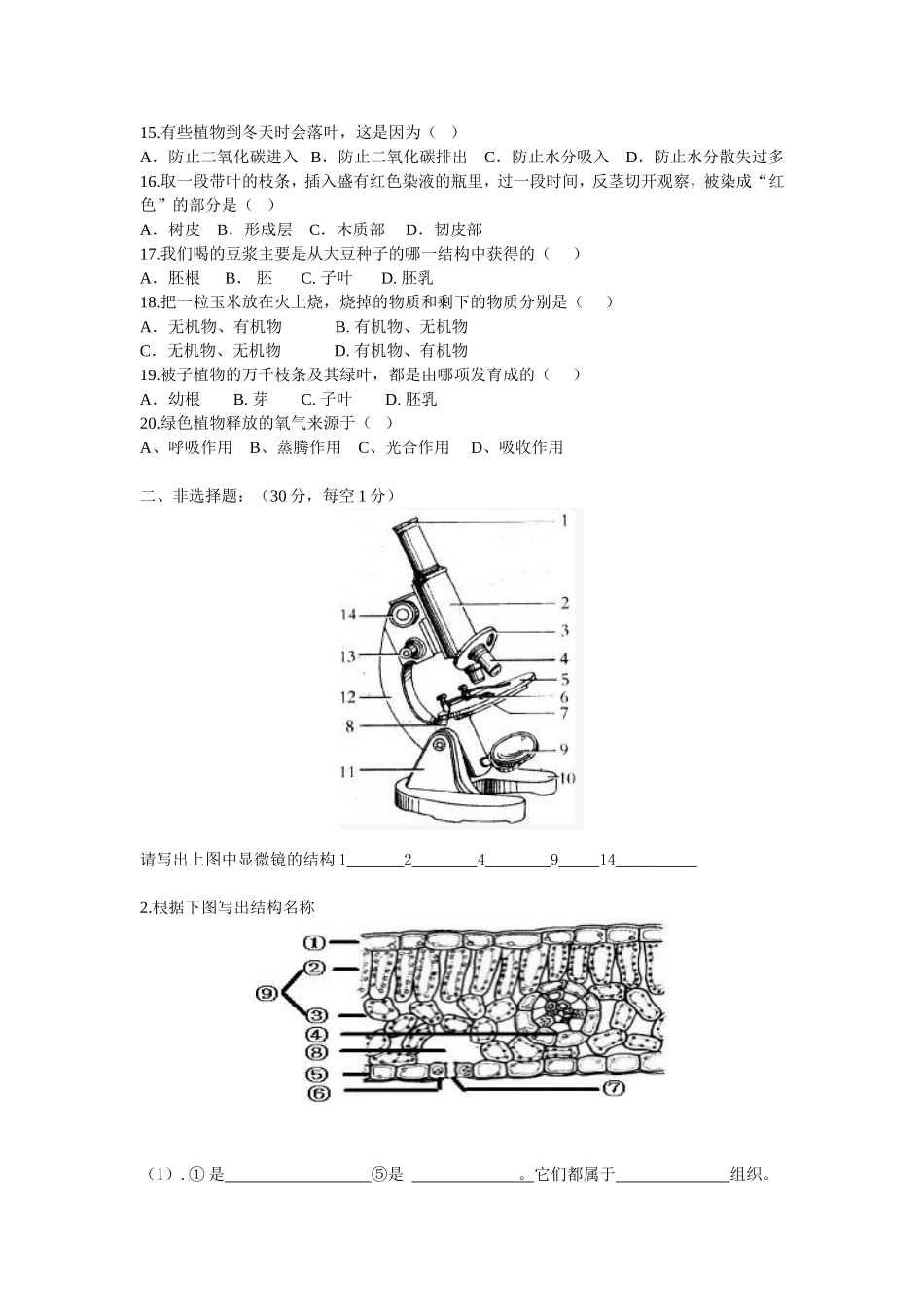 考试试卷（成萍）_第2页