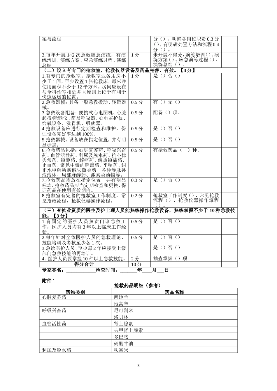 急诊急救10项技能操作评价标准_第3页