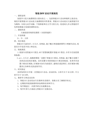 智能DIY活动开展规范