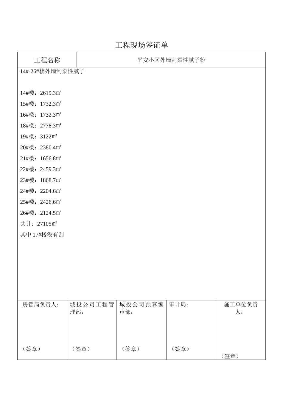 工程现场签证单1221_第1页