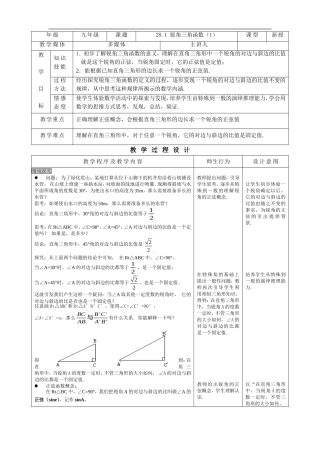 锐角三角函数教案