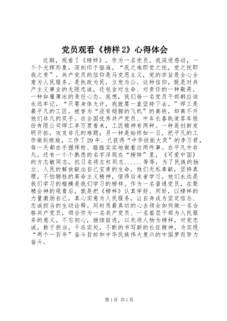 党员观看《榜样2》心得体会 (2)