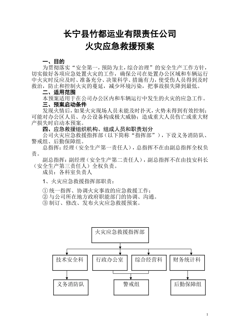 火灾应急救援预案(竹都)_第1页