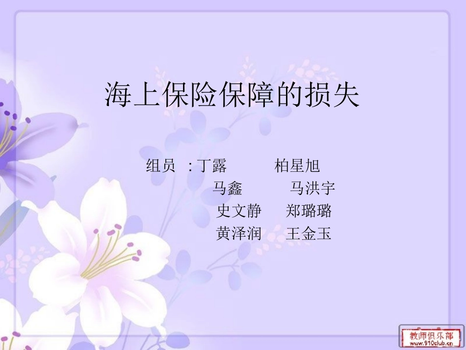 海上保险保障的损失分解_第1页