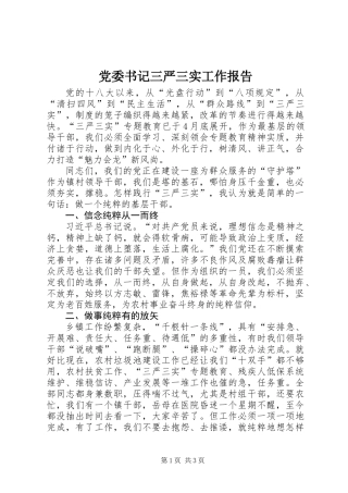 党委书记三严三实工作报告