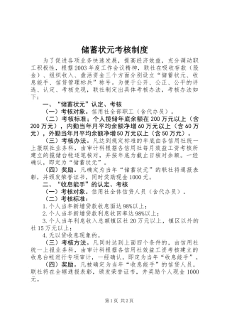 储蓄状元考核制度