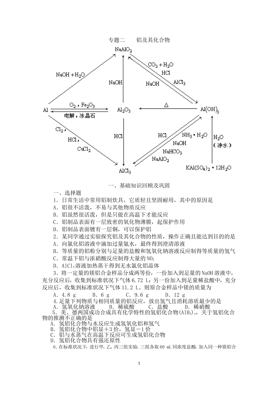 专题二铝及其化合物_第1页