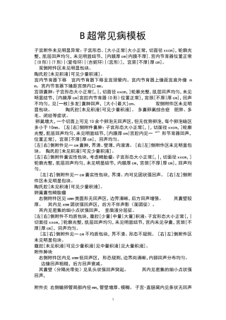 B超常见病模板