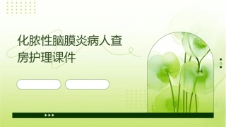 化脓性脑膜炎病人查房护理课件