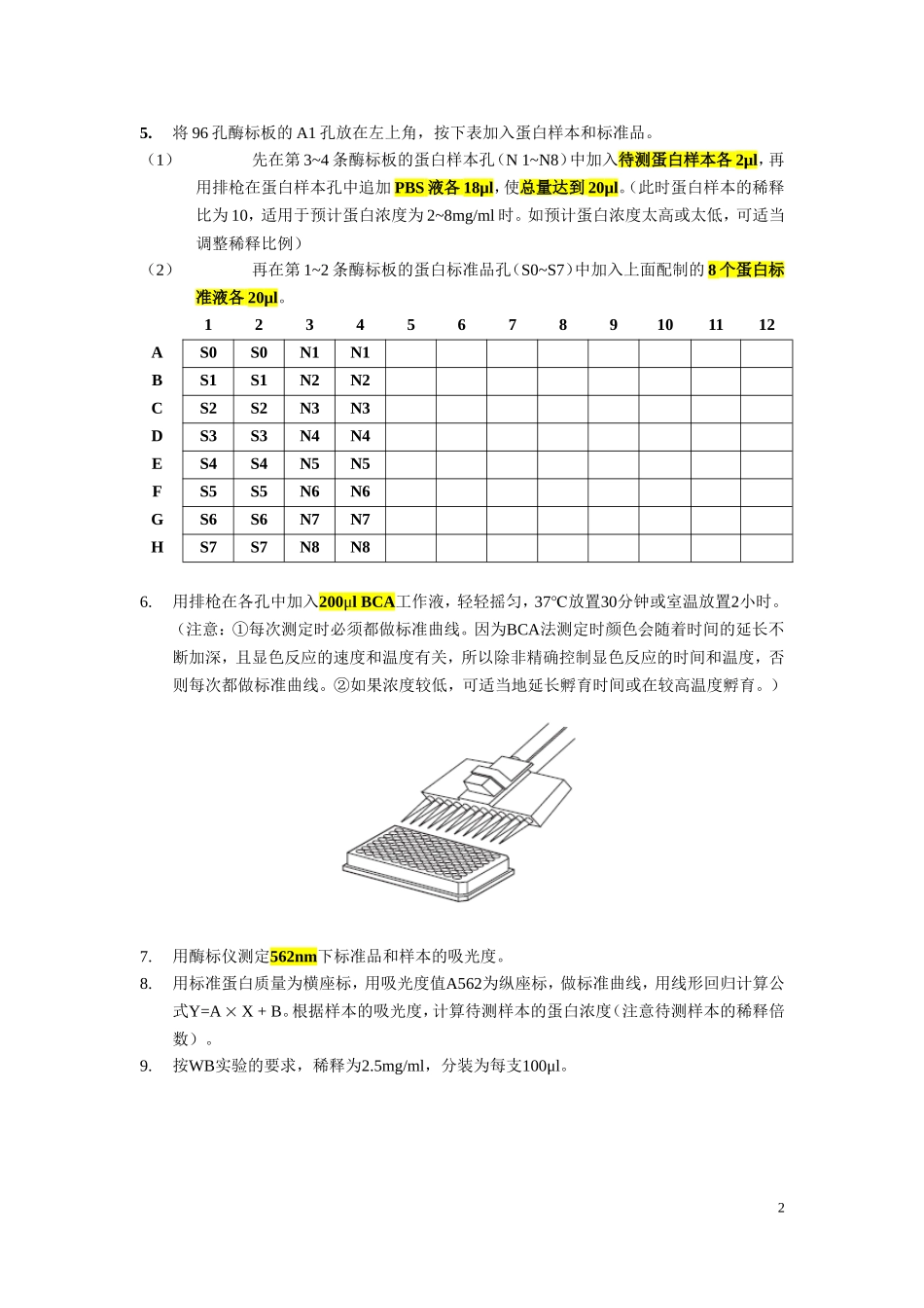 BCA蛋白浓度测定-酶标仪法_第2页