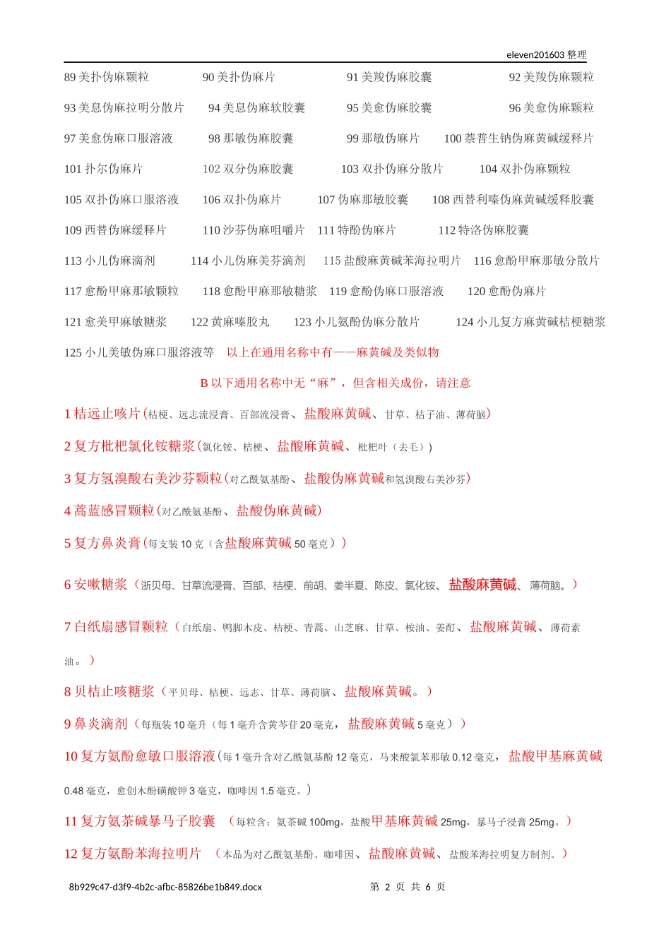 含特殊药品成分复方制剂目录_第2页