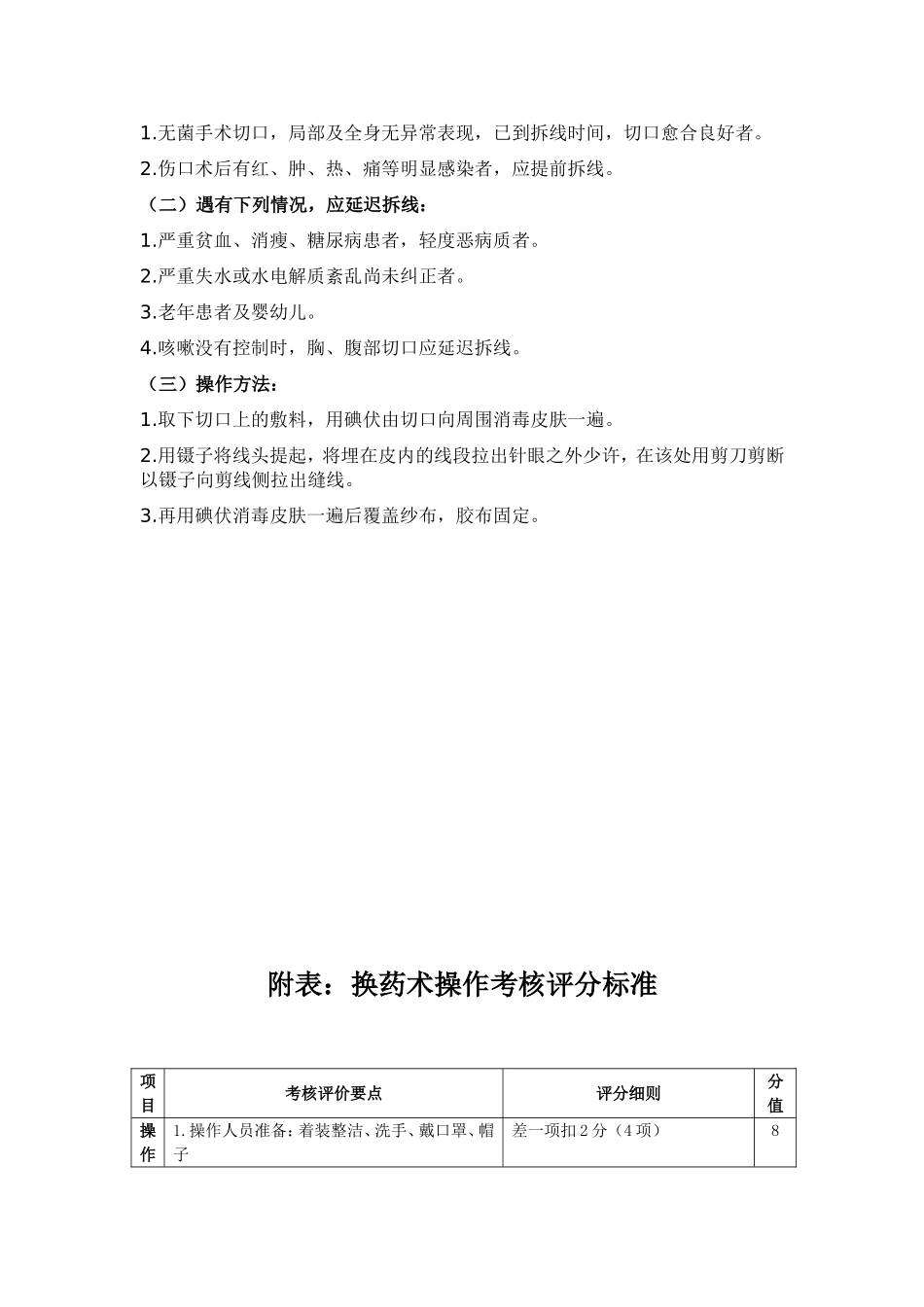 换药术操作及考核评分标准_第3页
