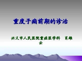 ICU--重度子痫的诊治(肖雄云)