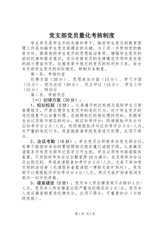 党支部党员量化考核制度