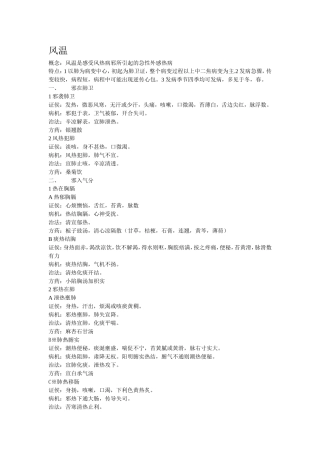 温病学各论证理法方药