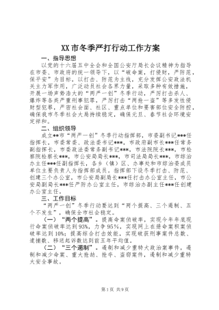XX市冬季严打行动工作方案