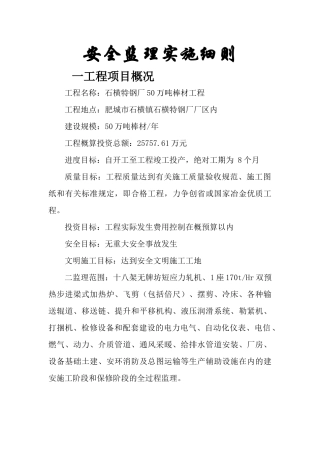 安全监理实施细则