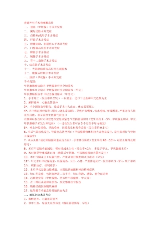 普通外科手术术前谈话