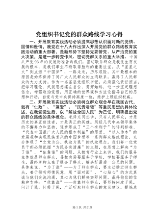 党组织书记党的群众路线学习心得