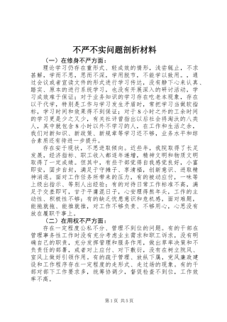 不严不实问题剖析材料