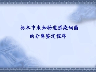 未知肠道杆菌的分离鉴定程序
