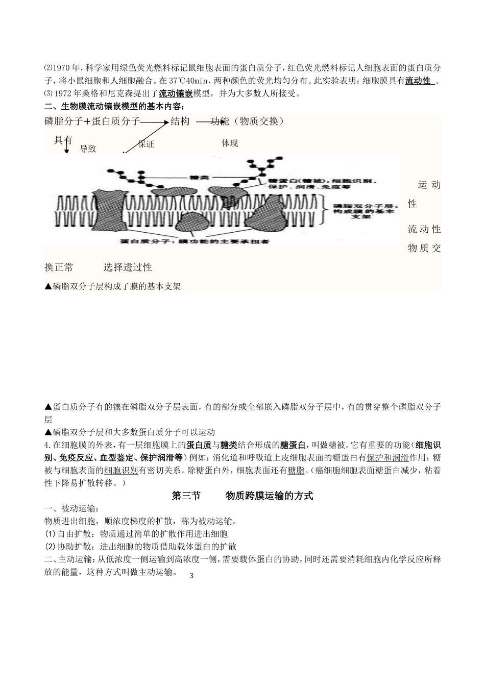必修1-细胞的物质输入和输出知识点详解(1)_第3页
