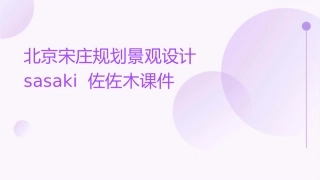 北京宋庄规划景观设计 sasaki 佐佐木课件