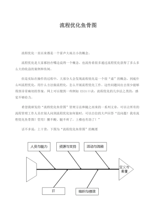 流程优化鱼骨图