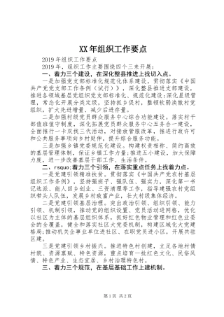 XX年组织工作要点 (2)