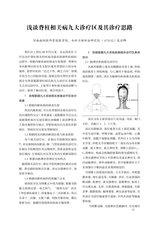 浅谈脊柱相关病九大诊疗区及其诊疗思路