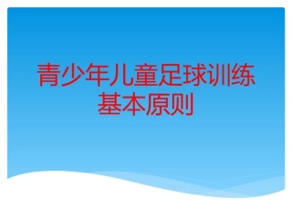 少年儿童足球训练基本原则